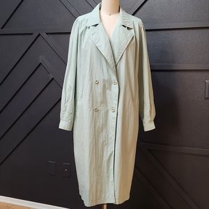 Vintage Trench Coat Leaf Green